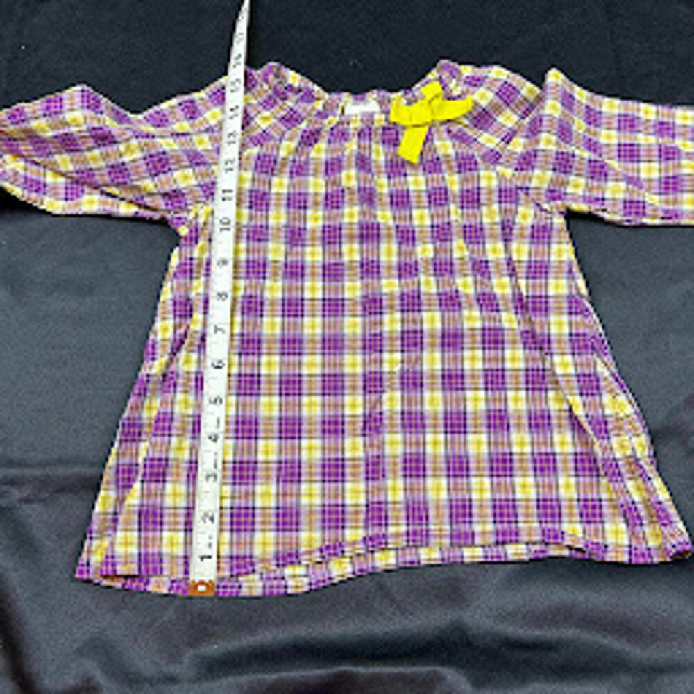 OshKosh B’gosh Girls‎ Shirt 4T Purple Yellow Flannel Baby Doll EUC - Picture 5 of 5